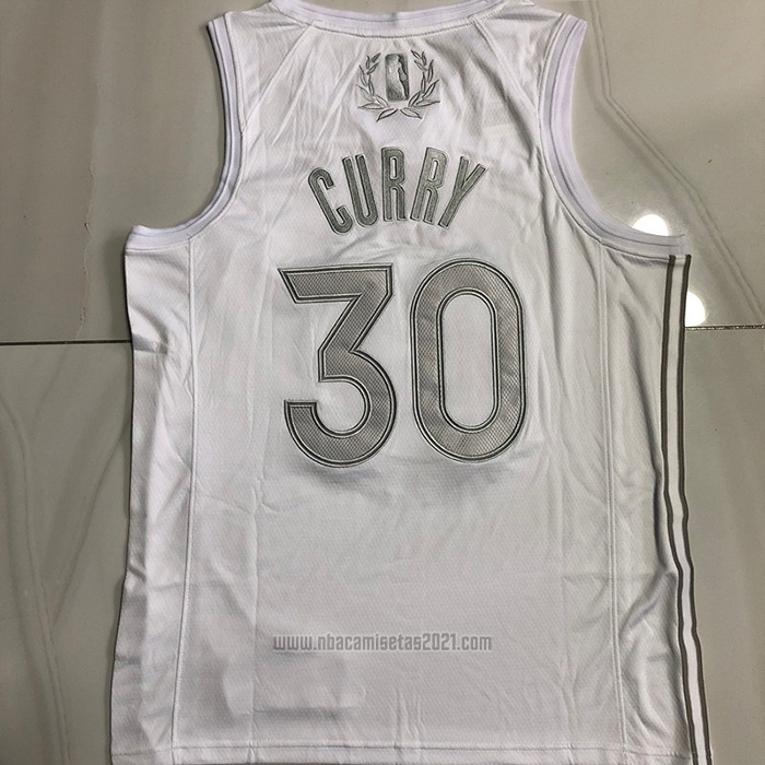 Camiseta Golden State Warriors Stephen Curry #30 MVP Blanco